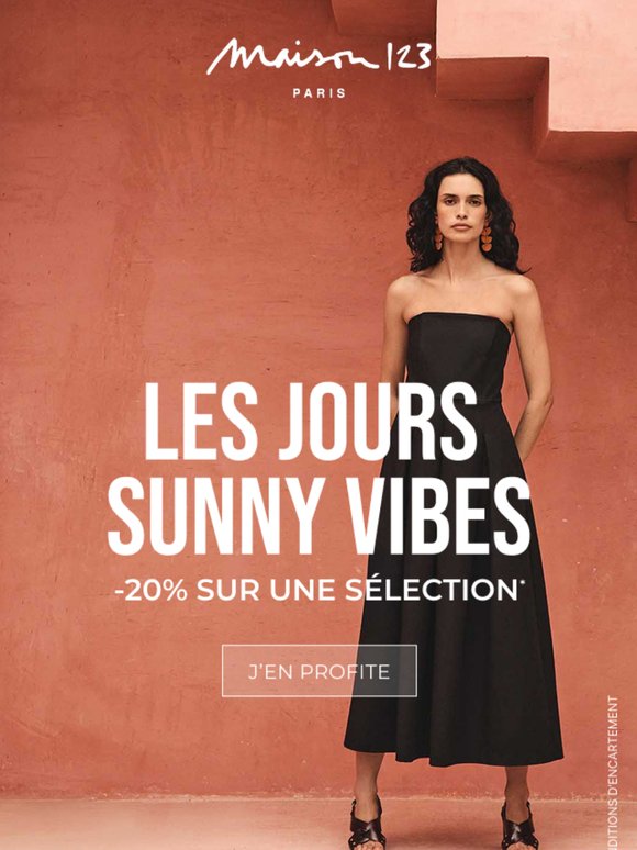 Le retour des jours SUNNY VIBES  : -20% sur une sélection