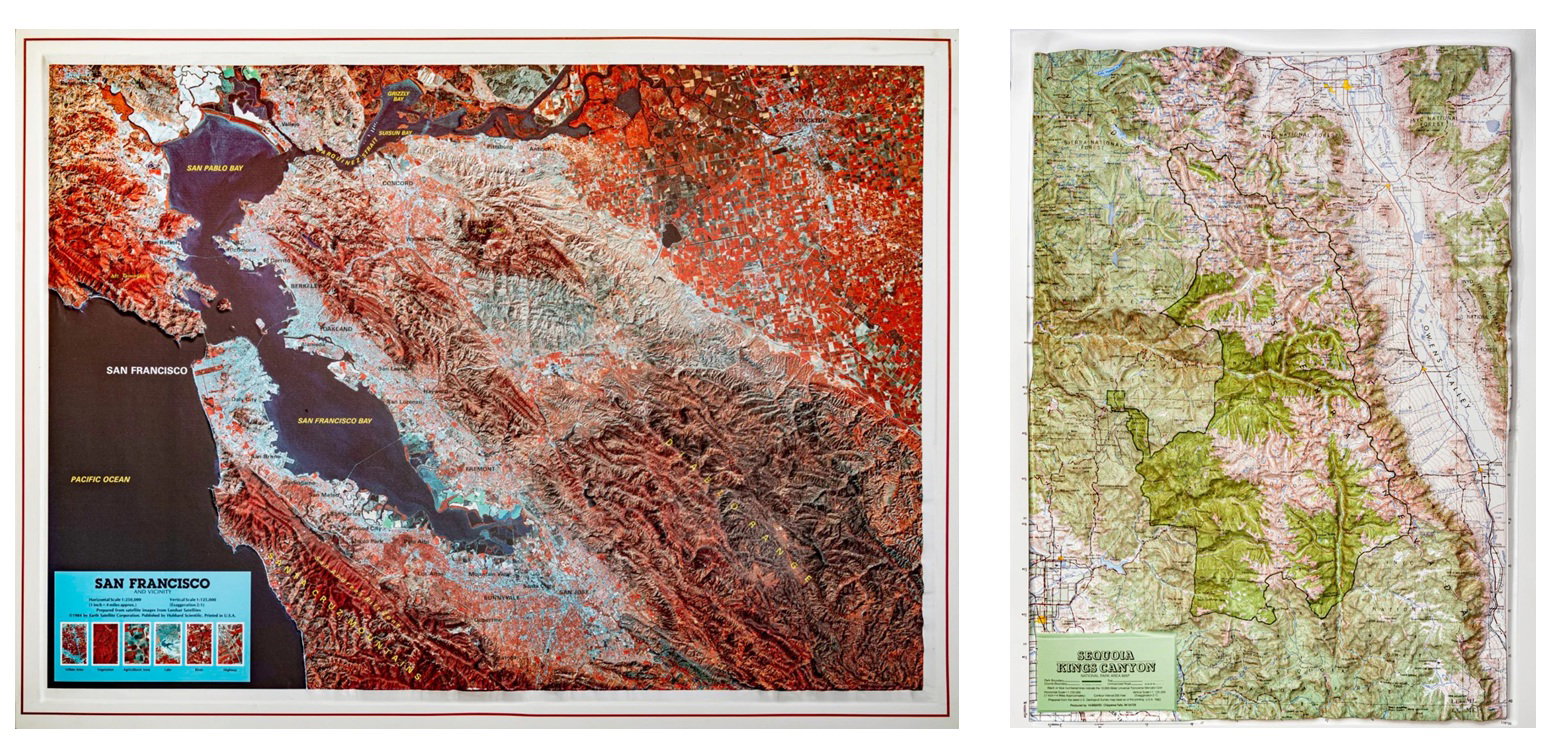 Raised Relief - San Francisco Bay and Sequoia Forest