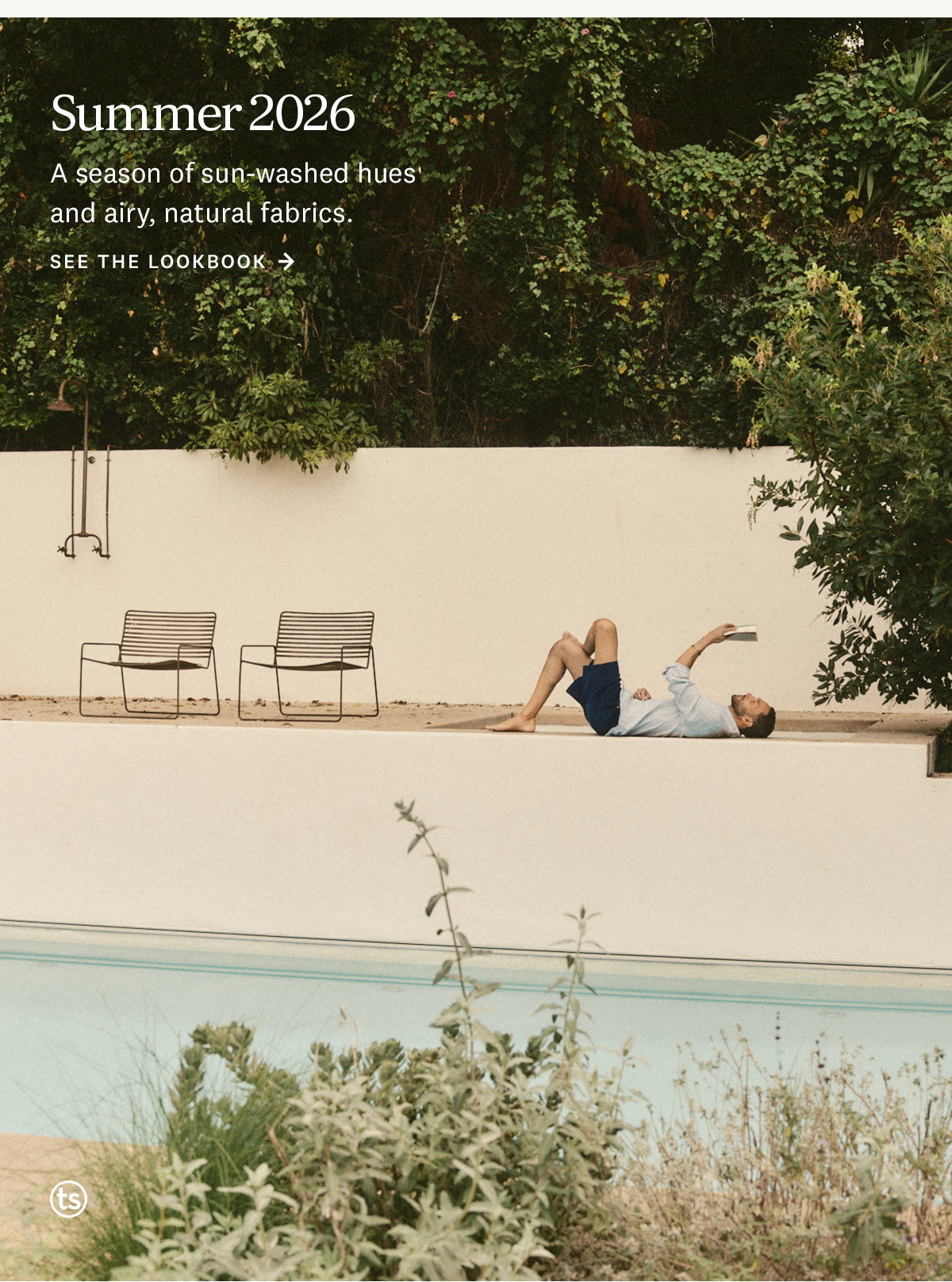 Summer 2026. A season of sun-washed hues and airy, natural fabrics. Shop the Lookbook. 