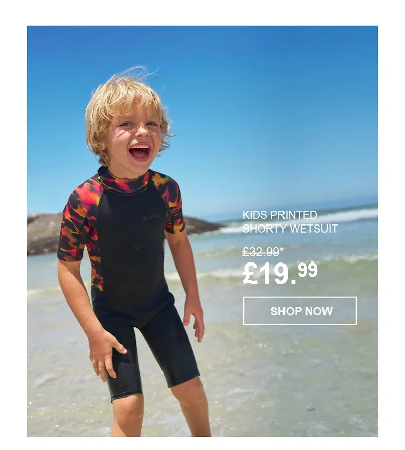 Kids Printed Shorty Wetsuit