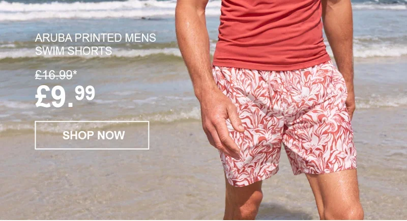 Aruba Printed Mens Swim Shorts