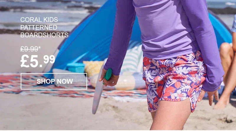 Coral Kids Patterned Boardshorts