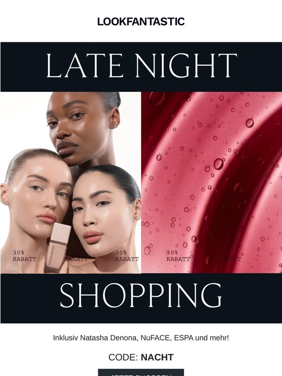 Heute Abend 30 % Rabatt auf 30 Top-Marken