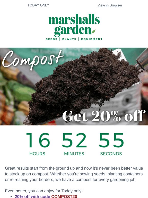 Save 20% on Compost + Free Delivery - Today only!