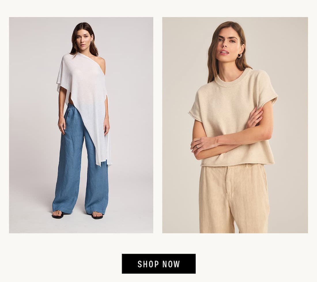 Model on the left wearing Floren Sweater. Model on the right wearing Keeny Sweater. Shop Now.
