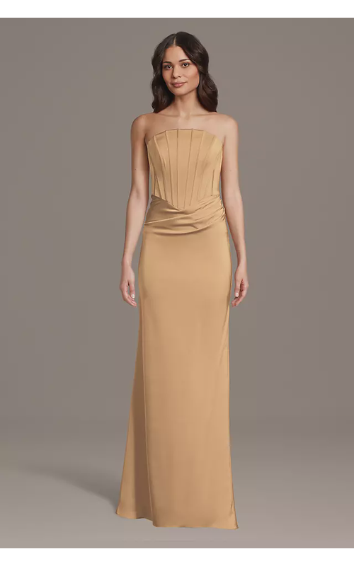 Matte Satin Inverted Scoop Neck Sheath Dress