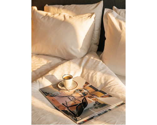 Comfy bed.