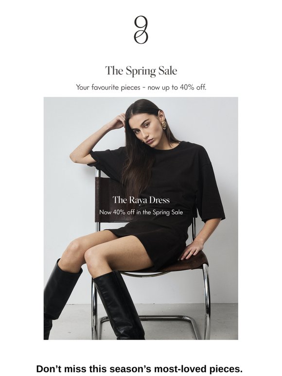 Spring Sale: Up to 40% off your favourite pieces.