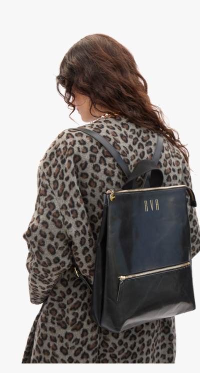 Remi Backpack in Black Rustique