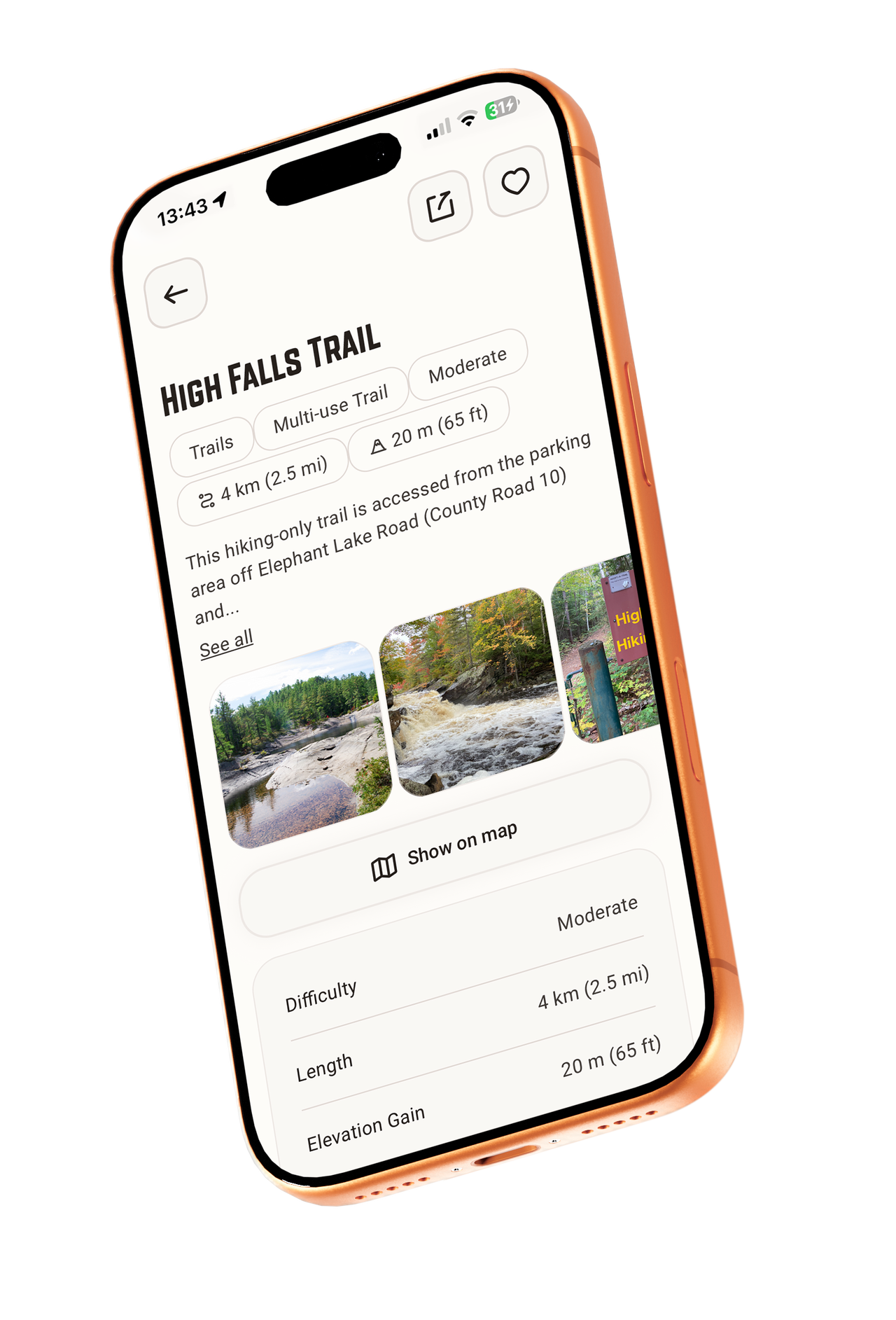Algonquin Park App - High Falls Trail Details