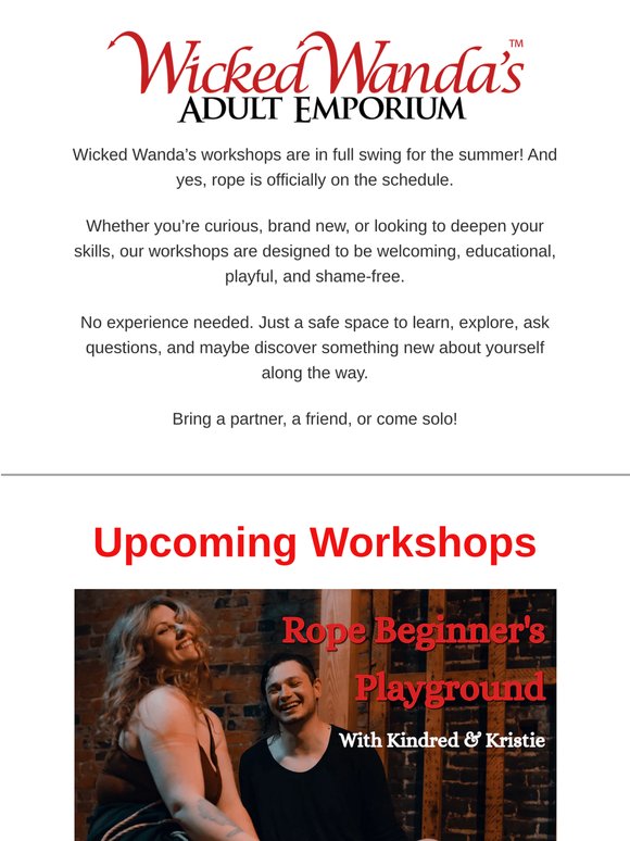 Rope Workshops at Wicked Wanda's!
