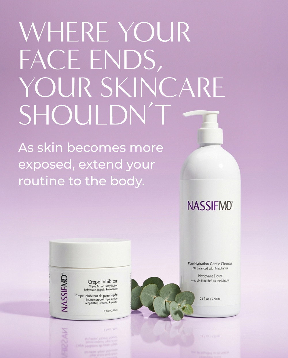 WHERE YOUR FACE ENDS, YOUR SKINCARE SHOULDN'T