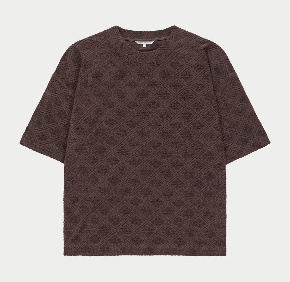 TOWELLING JACQUARD EMBLEM T-SHIRT