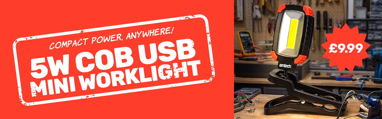 Amtech 5W COB USB Rechargeable Mini Worklight - £9.99 delivered