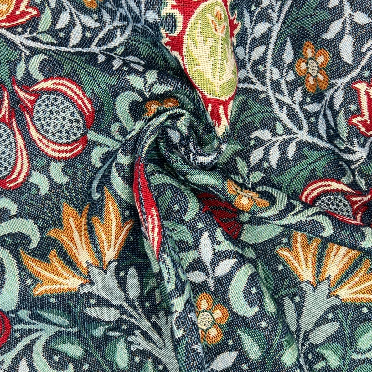 Image of William Morris Persian Tapestry Fabric Teal 140cm