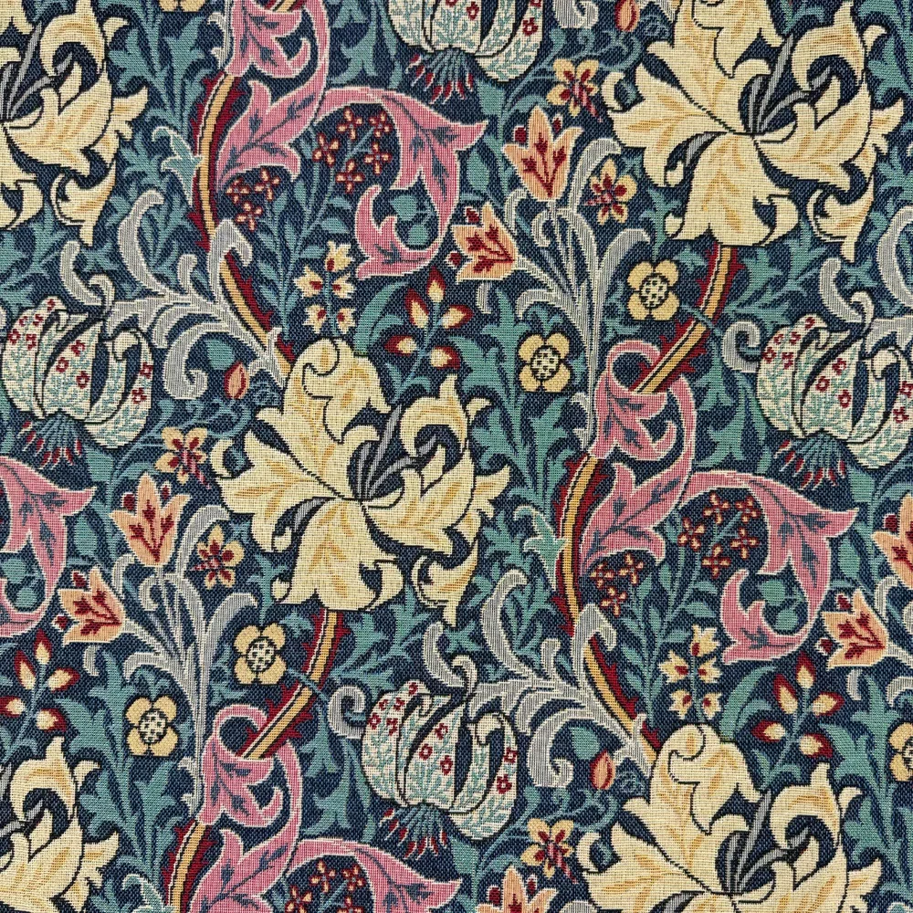 Image of William Morris Golden Lily Tapestry Fabric Moonstone 140cm
