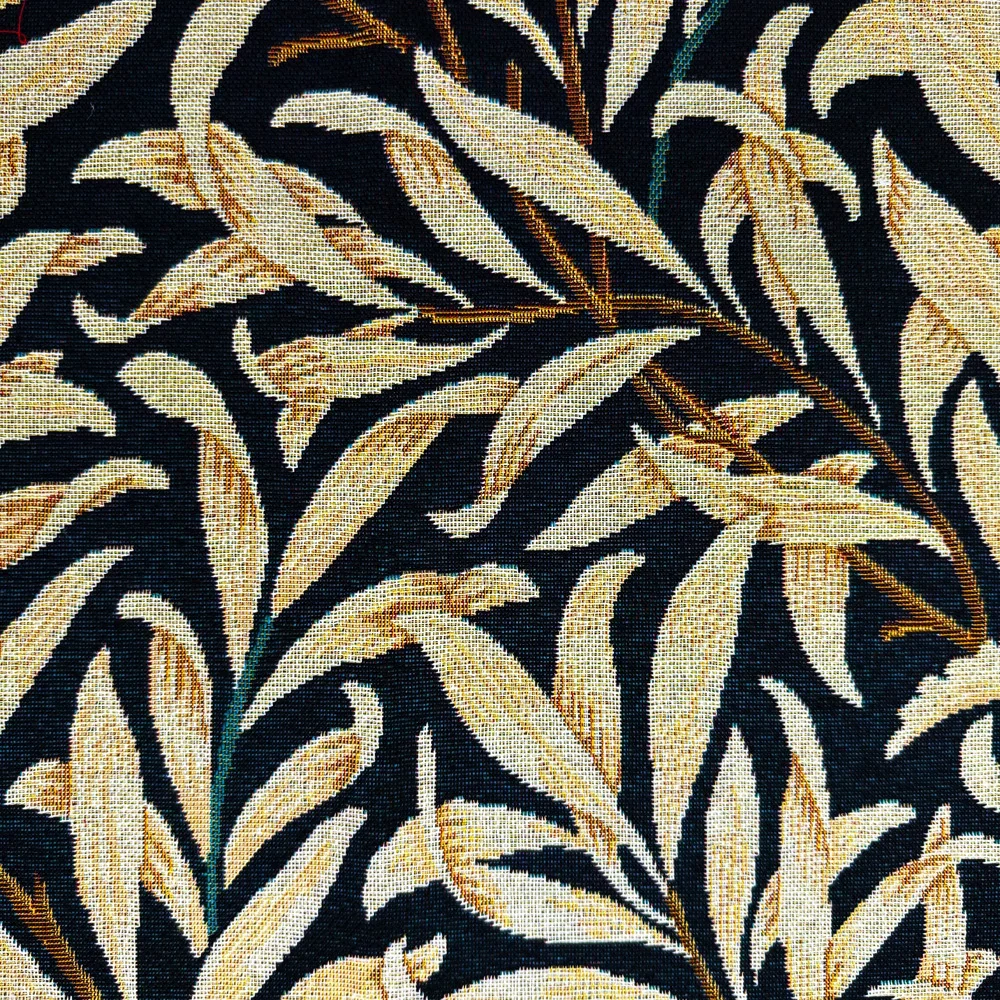 Image of William Morris Willow Bough Tapestry Fabric Ebony 140cm