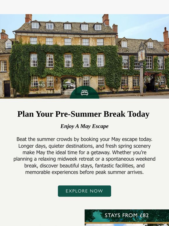 Your early summer escape starts now
