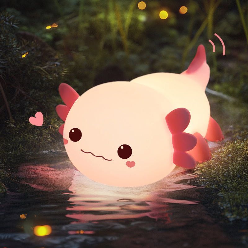 MeWaii® Lovely Axolotl Squishy Silicone LED Night Light - Perfect Gift for Kids and Girls