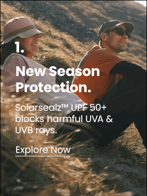 New: UPF 50+ protection made with Solarsealz