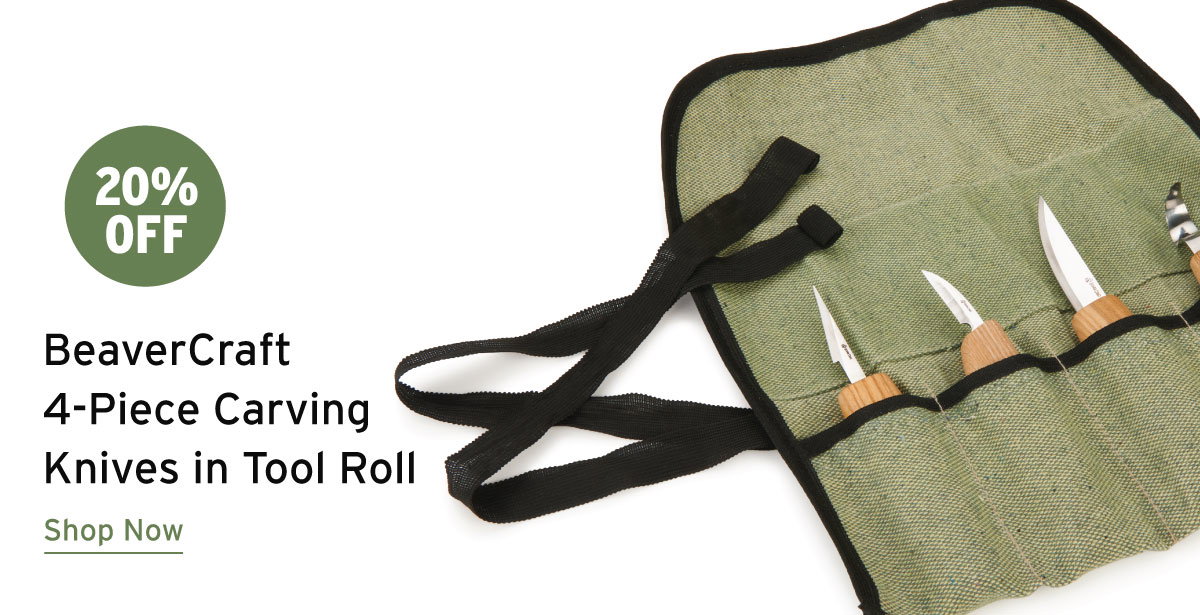 Beavercraft Carving Knives in Tool Roll - 4 Piece
