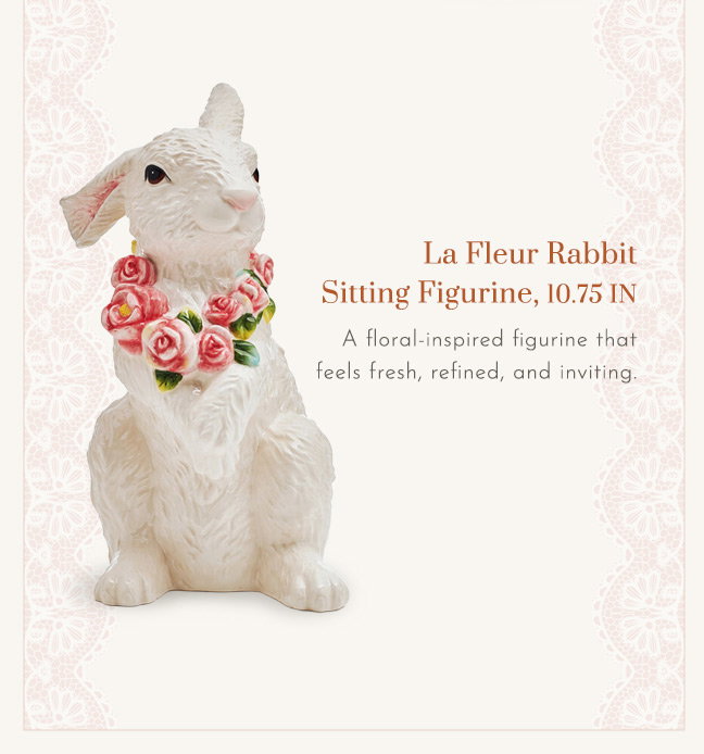 La Fleur Rabbit Sitting Figurine 