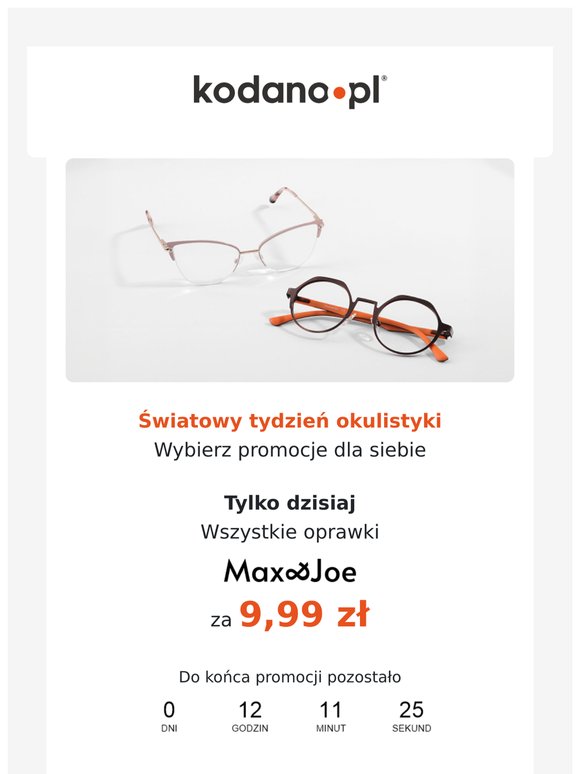 Tylko dziś ⏰ Oprawki za 9,99 zł! Darmowa Dostawa | Rabaty do 70%