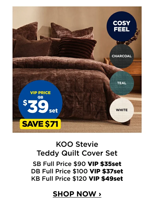 KOO Stevie Teddy Quilt Cover Set