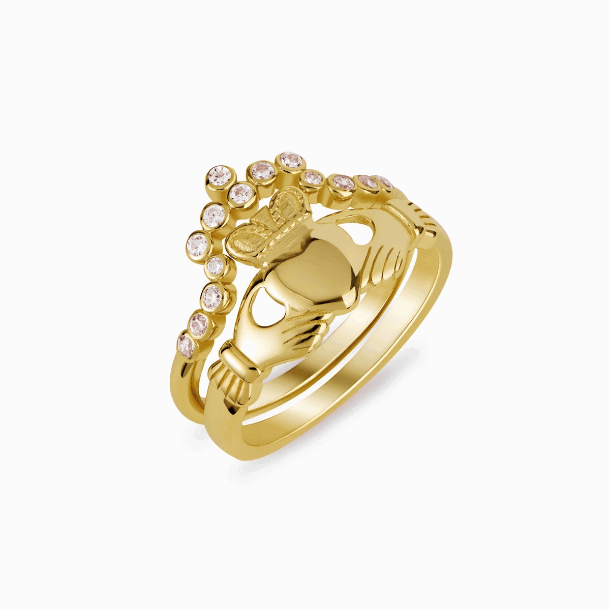 Argento Gold Claddagh Ring Stack