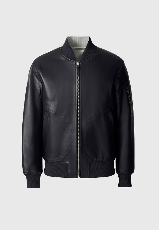 EASTON-SA 2-in-1 Reversible Leather Bomber Jacket for Men
