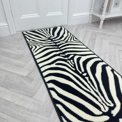 Zebra Print Hallway Carpet Runner LENGTH: Select Length: 30cm, WIDTHS: Select Width: 60cm