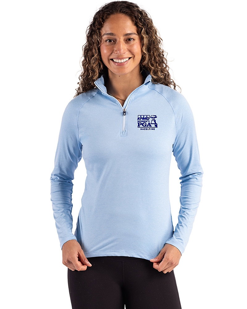 Image of 2026 PGA Women's Championship Cutter & Buck Coastline Recycled Double Peached Womens Quarter Zip Pullover