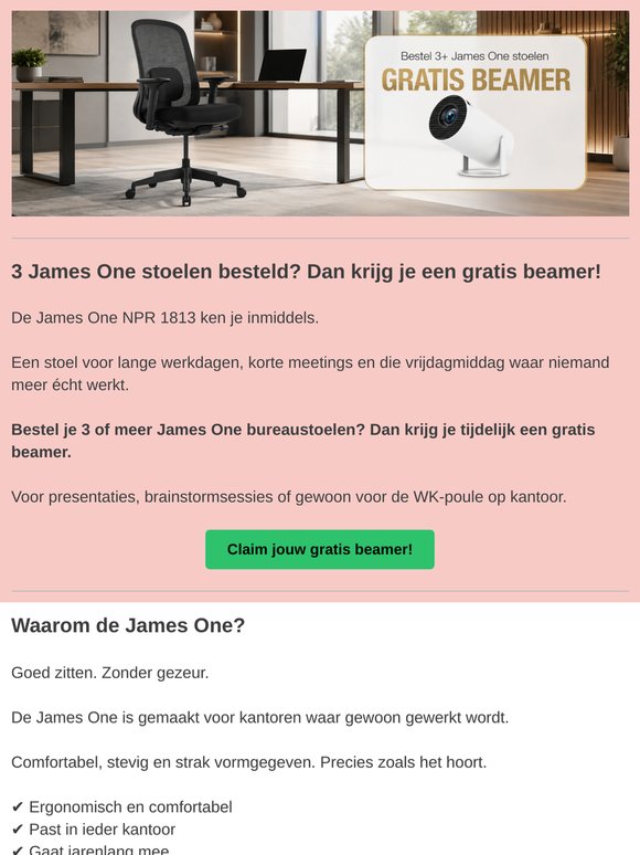 Comfort voor je team, beamer cadeau! 🎁