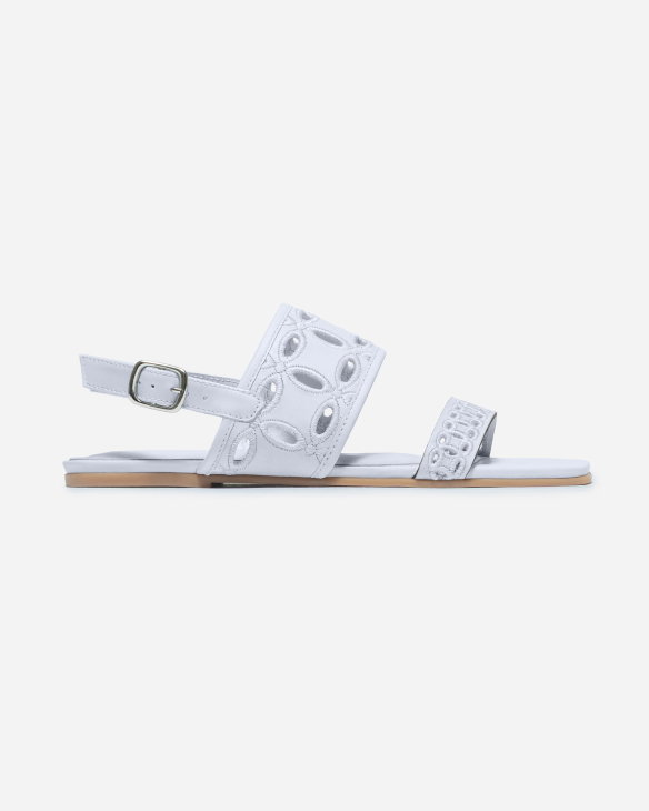Orla Embroidered Sandal Powder Blue Glove Leather
