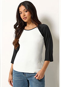 PixieGirl Petite Black Contrast Sleeve T-Shirt