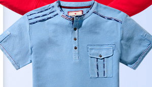 Carefully Customised Pale Blue Henley