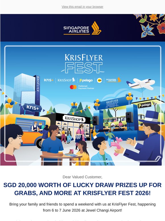 SGD 20,000 worth of prizes up for grabs at KrisFlyer Fest from 6-7 June