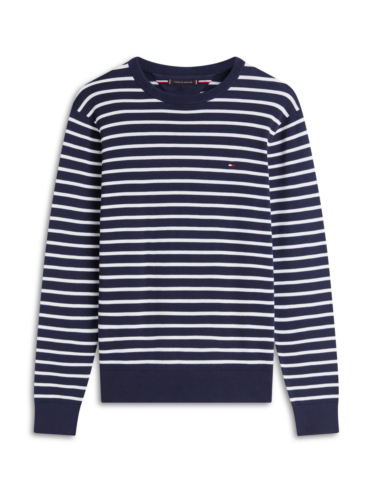 Leichter Pullover aus Baumwolle mit kleinem Flag-Aufnäher