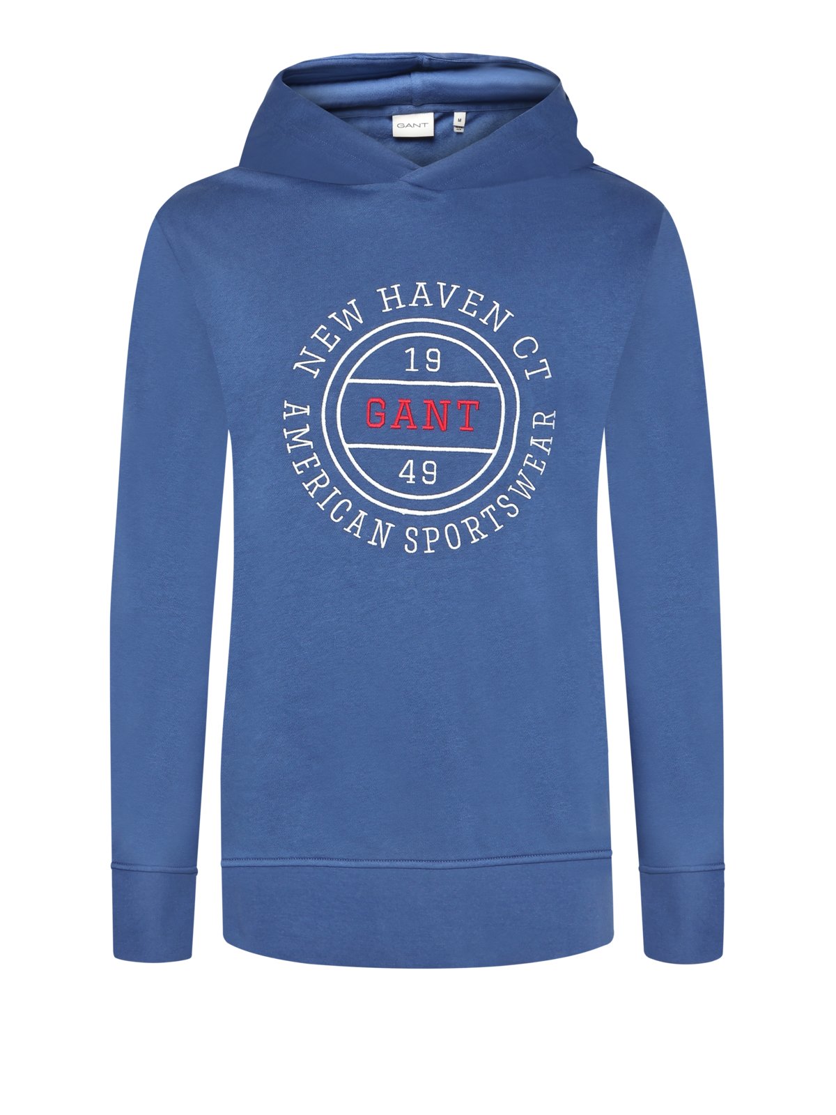 Casual Hoodie aus einem Baumwollmix mit runder Label-Stickerei