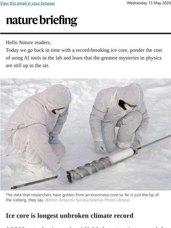 Ice core is the longest-ever continuous record of Earth’s climate