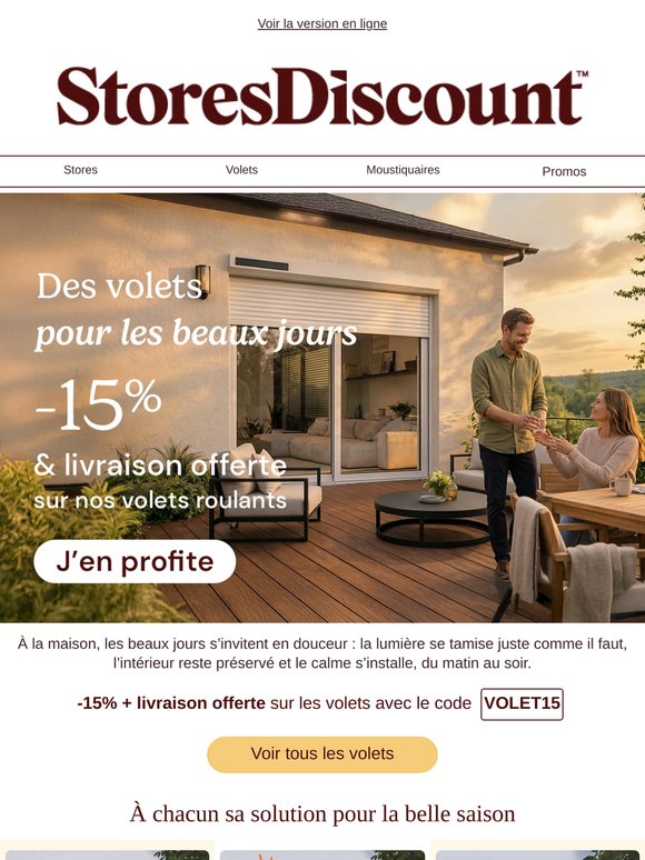 Après la pluie, le beau temps : -15% sur les volets roulants