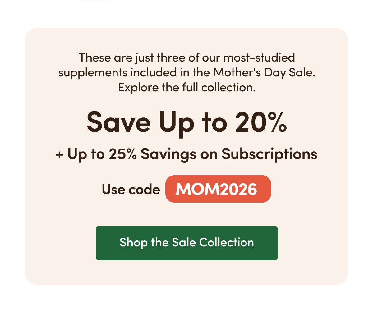 Save Up to 20% + Up to 25% Savings on Subscriptions