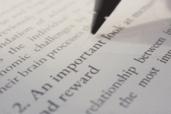 Animation reviewing documents