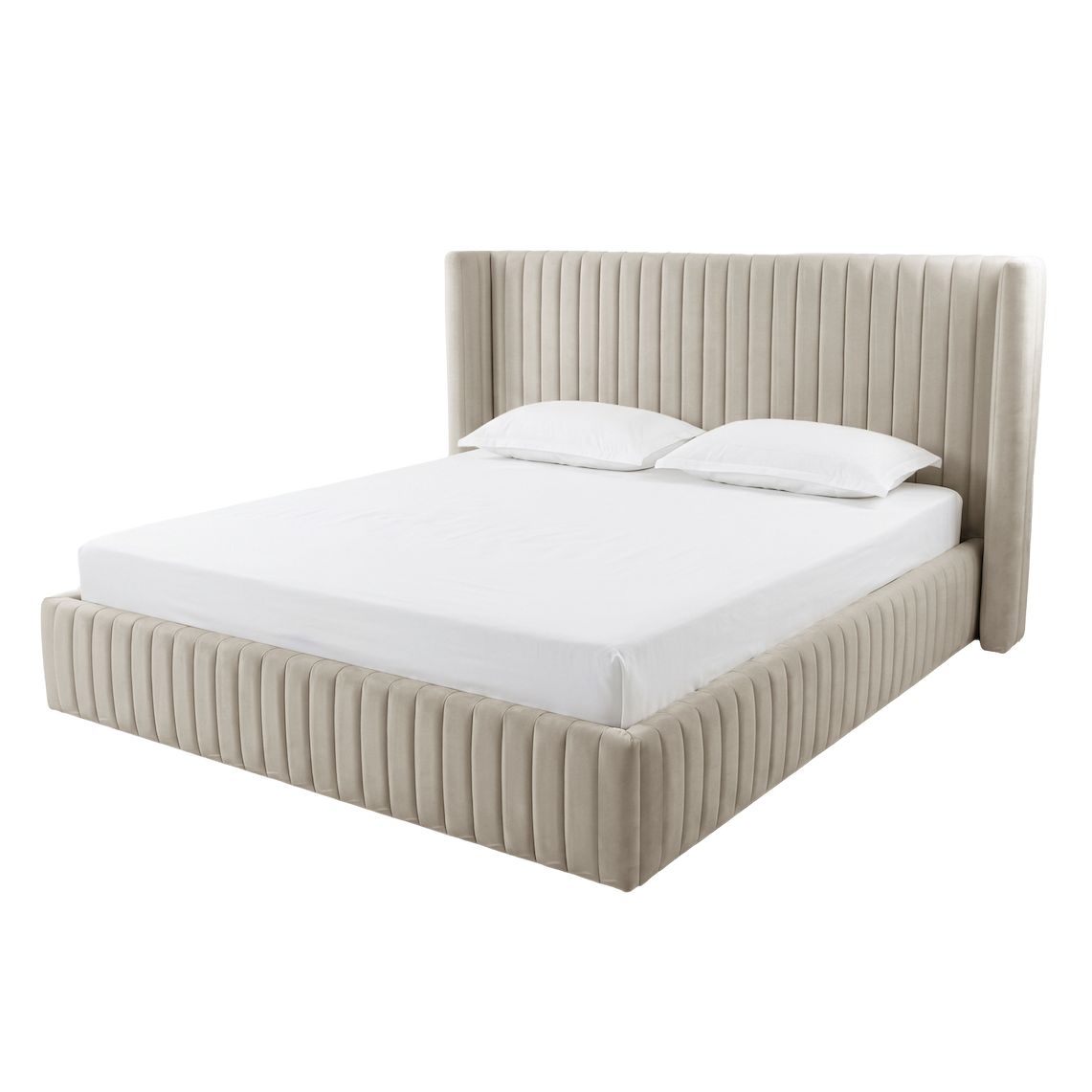 Nina Velvet Gas Lift Storage Bed Frame