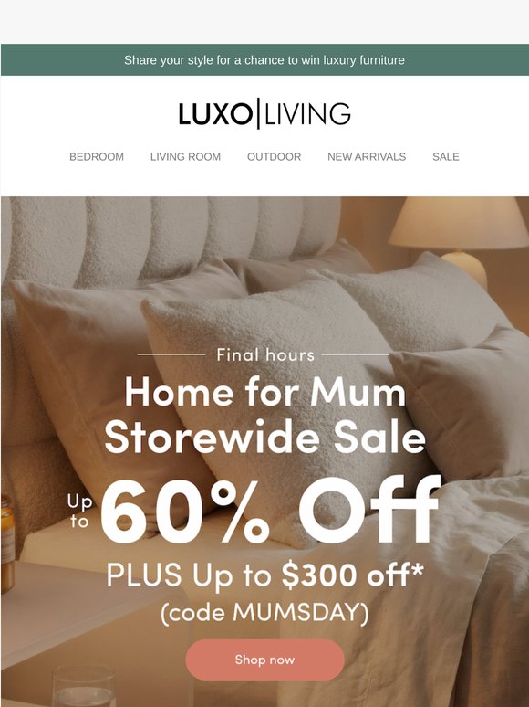 Final day — Up to 60% off PLUS up to $300 off*