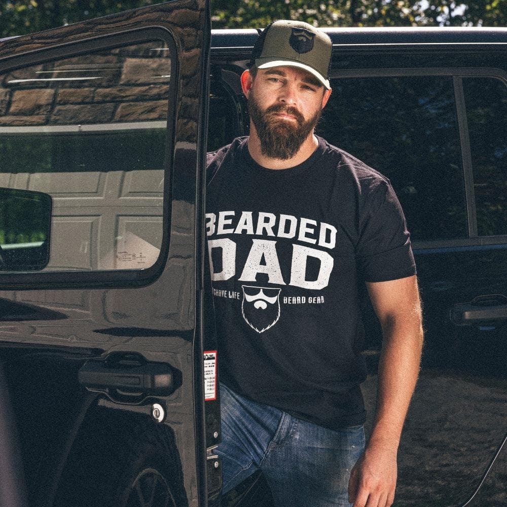 Image of No Shave Life's BEARDED DAD Black Men's T-Shirt