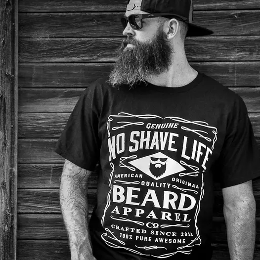 Image of No Shave Life's Jack Beard T-Shirt Black