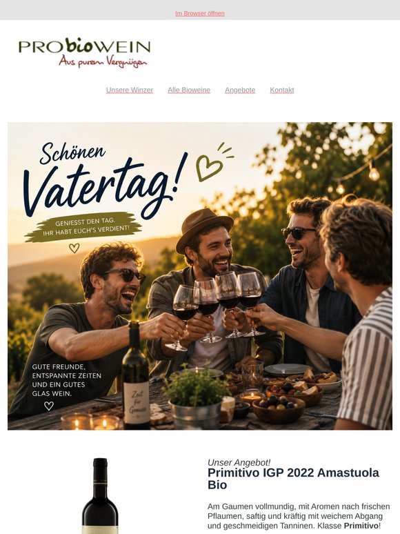 🍷 Morgen ist Vatertag – Zeit für Genuss im Glas.