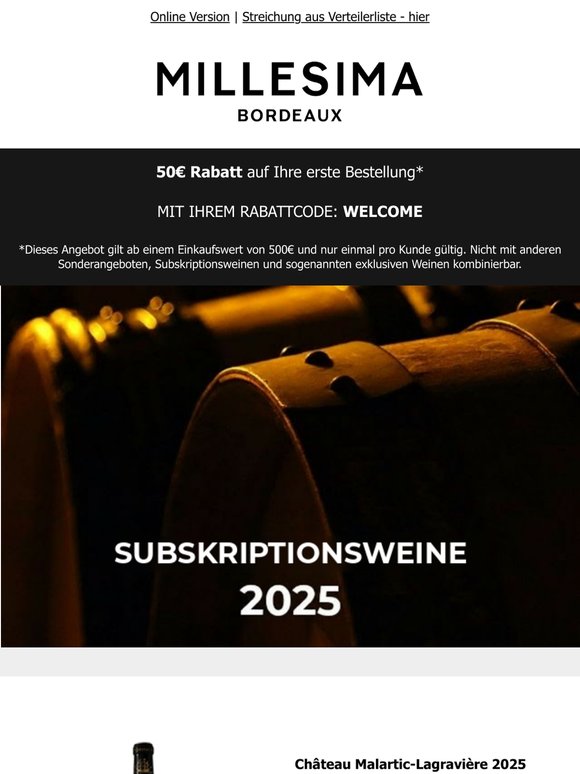 Bordeaux Subskription 2025: Neuerscheinungen des Tages
