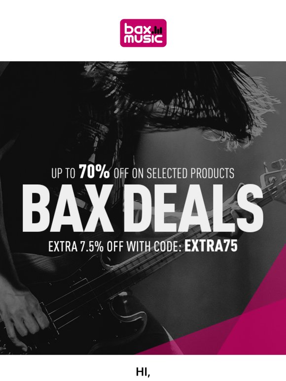 Hand-picked for you: The best Bax Deals 🎸🥁